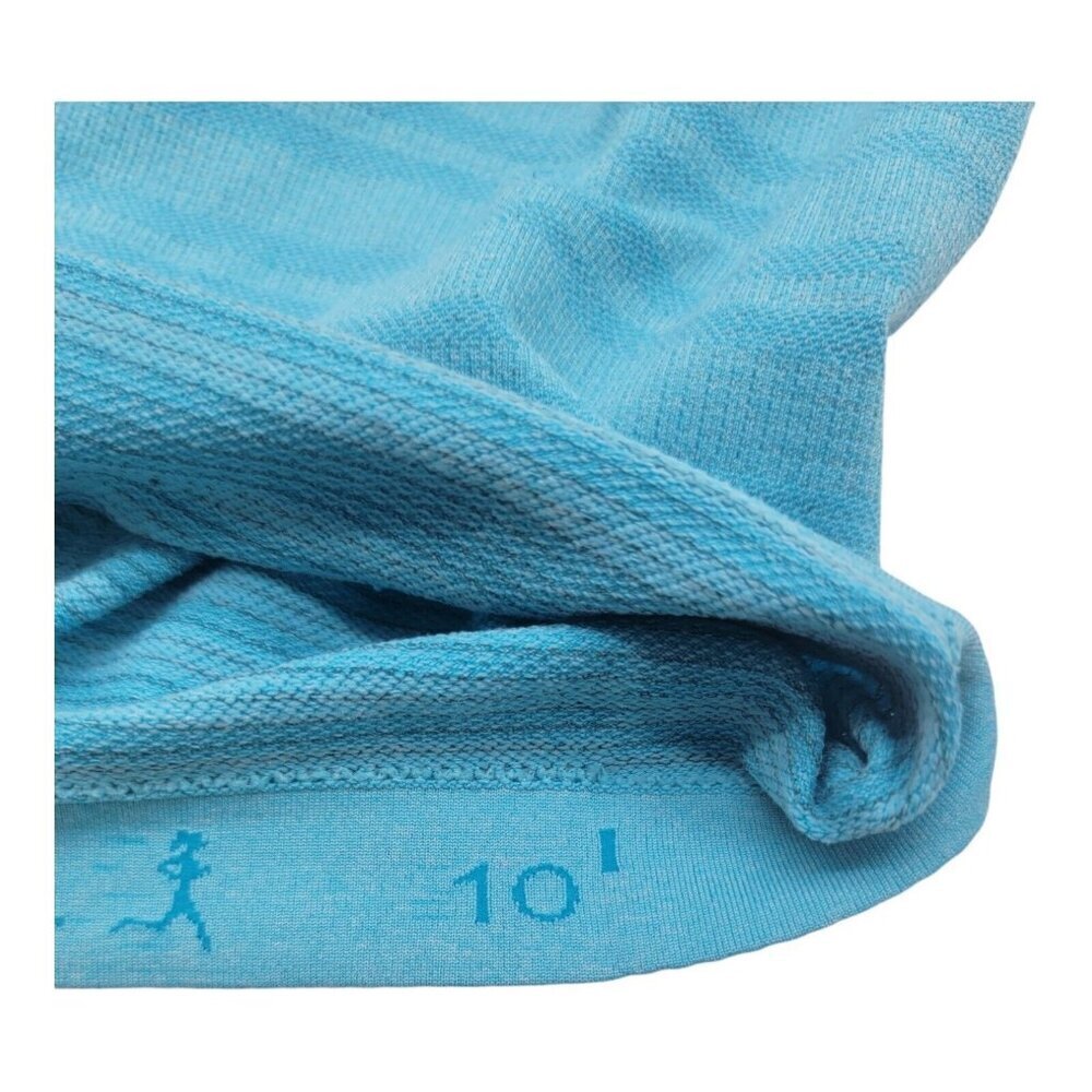 LULULEMON Shirt Women 10 Teal Swiftly Tech Heathered Forage Crossfit Athleisure - Picture 7 of 8